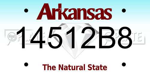 14512B8 Arkansas License Plate