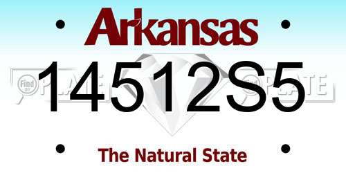 14512S5 Arkansas License Plate