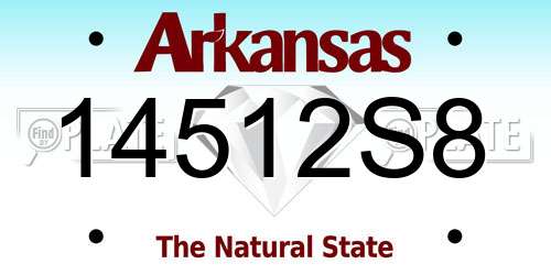 14512S8 Arkansas License Plate