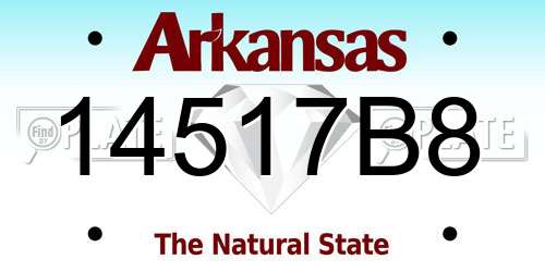 14517B8 Arkansas License Plate