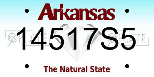 14517S5 Arkansas License Plate