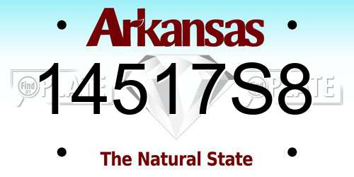 14517S8 Arkansas License Plate