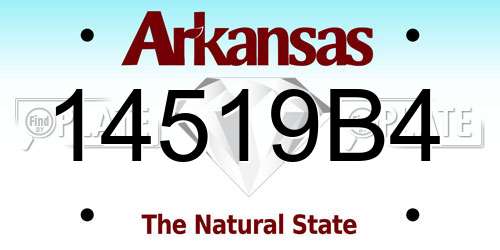 14519B4 Arkansas License Plate