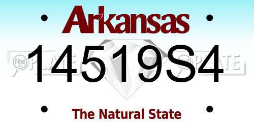14519S4 Arkansas License Plate