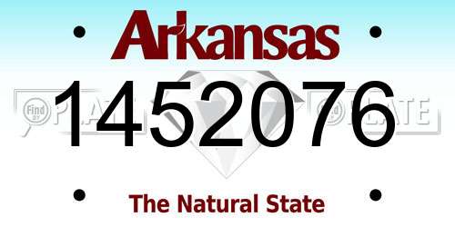 1452076 Arkansas License Plate