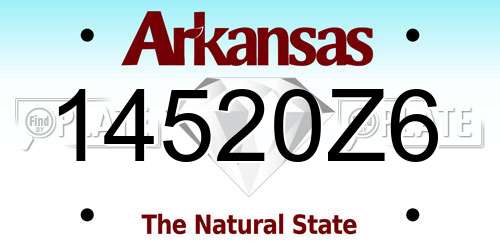 14520Z6 Arkansas License Plate