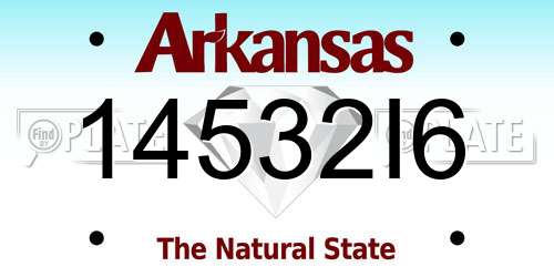 14532I6 Arkansas License Plate
