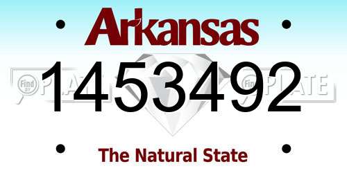 1453492 Arkansas License Plate