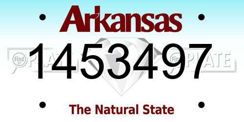 1453497 Arkansas License Plate