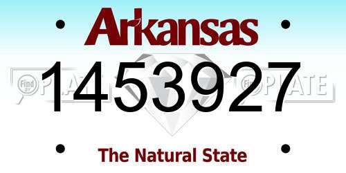 1453927 Arkansas License Plate