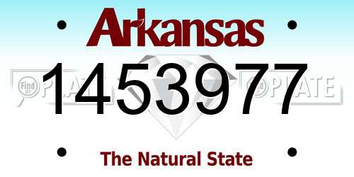 1453977 Arkansas License Plate
