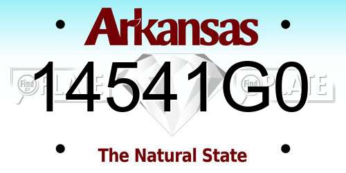 14541G0 Arkansas License Plate
