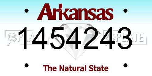 1454243 Arkansas License Plate