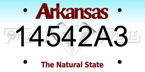 14542A3 Arkansas License Plate
