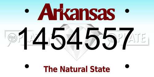 1454557 Arkansas License Plate