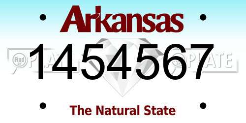 1454567 Arkansas License Plate