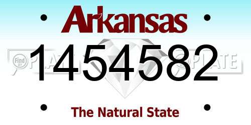 1454582 Arkansas License Plate