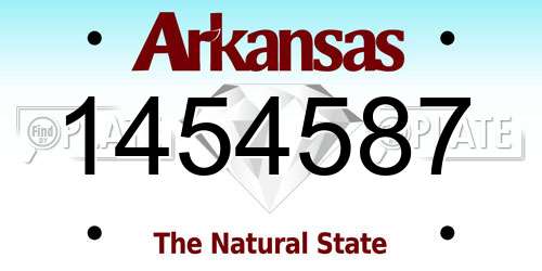 1454587 Arkansas License Plate