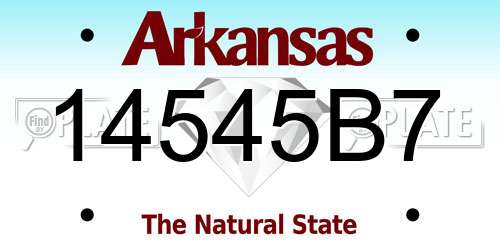 14545B7 Arkansas License Plate