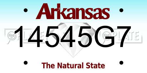 14545G7 Arkansas License Plate