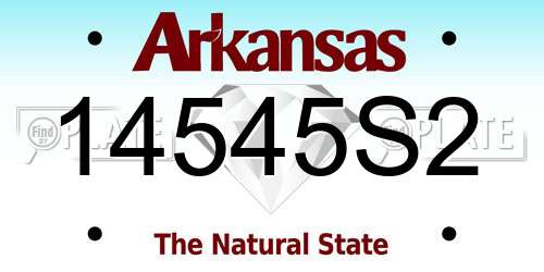 14545S2 Arkansas License Plate