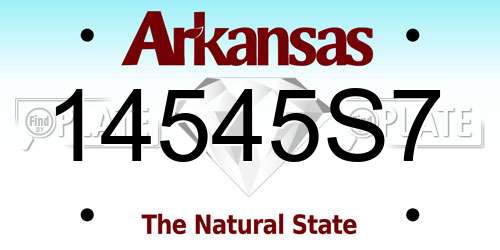 14545S7 Arkansas License Plate