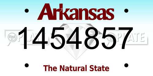 1454857 Arkansas License Plate