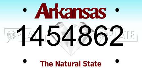 1454862 Arkansas License Plate
