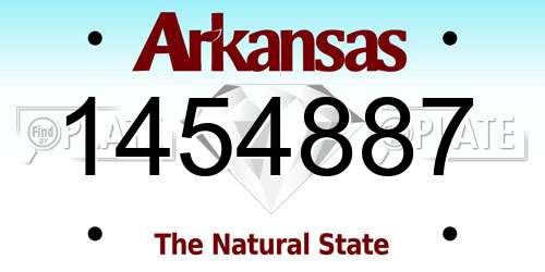 1454887 Arkansas License Plate