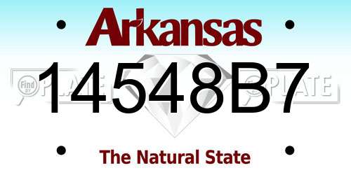 14548B7 Arkansas License Plate