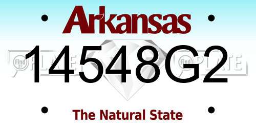 14548G2 Arkansas License Plate