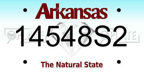 14548S2 Arkansas License Plate