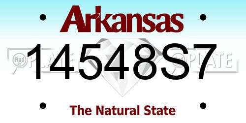 14548S7 Arkansas License Plate