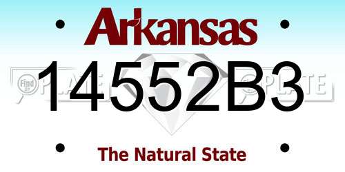 14552B3 Arkansas License Plate