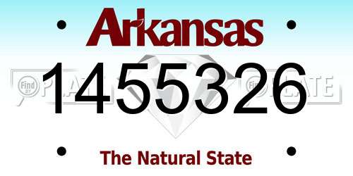 1455326 Arkansas License Plate