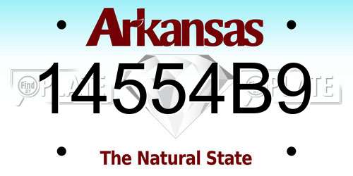 14554B9 Arkansas License Plate