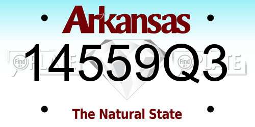 14559Q3 Arkansas License Plate
