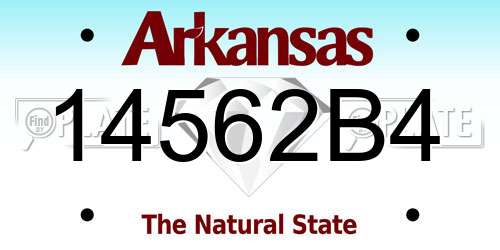 14562B4 Arkansas License Plate