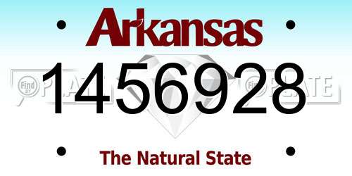 1456928 Arkansas License Plate