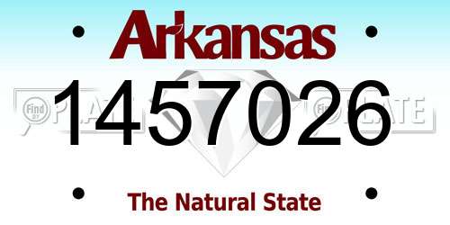 1457026 Arkansas License Plate