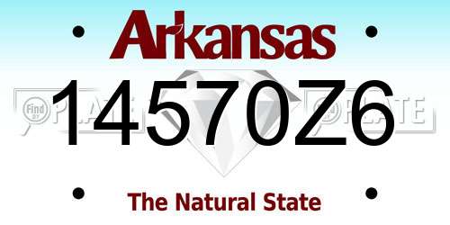 14570Z6 Arkansas License Plate