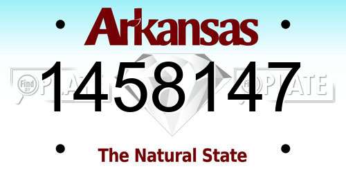 1458147 Arkansas License Plate