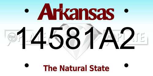 14581A2 Arkansas License Plate
