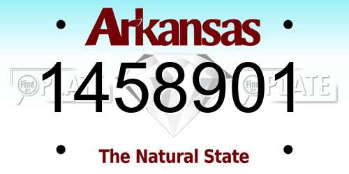 1458901 Arkansas License Plate