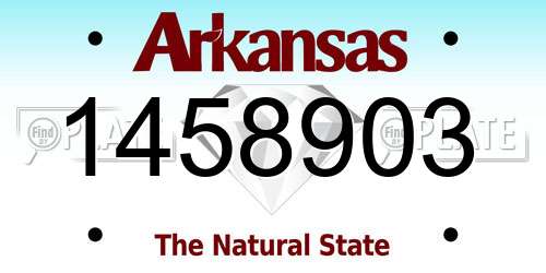 1458903 Arkansas License Plate