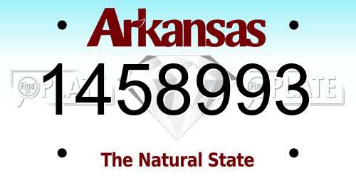 1458993 Arkansas License Plate