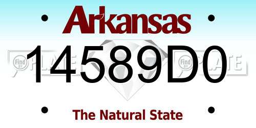 14589D0 Arkansas License Plate