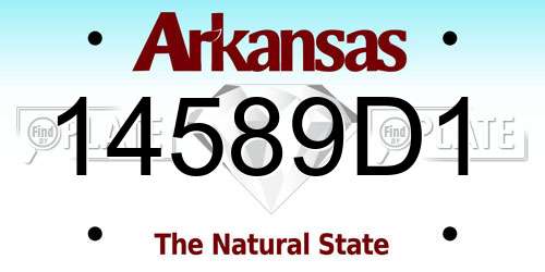 14589D1 Arkansas License Plate