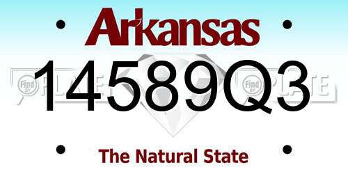 14589Q3 Arkansas License Plate