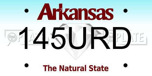 145URD Arkansas License Plate